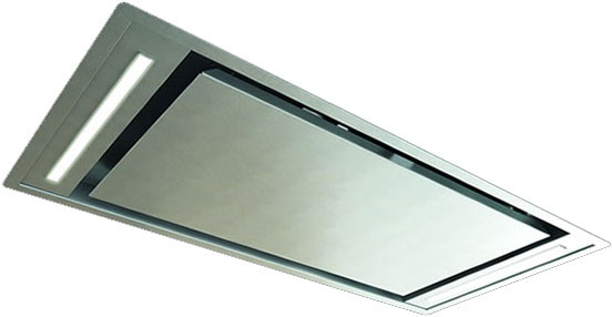 Sirius SUT958 36 inch Island Series Ceiling Mount Range Hood with LED Strip Lighting, 4 Speed Remote Control, Delay Timer (Stainless Steel)
