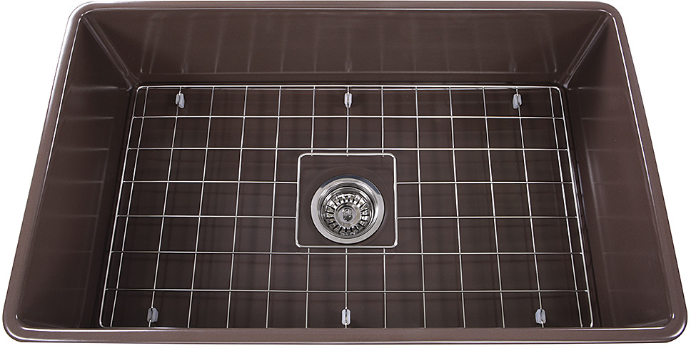 Nantucket Sinks Cape Collection Apron Front Fireclay Rectangle Sink TFCFS30CB