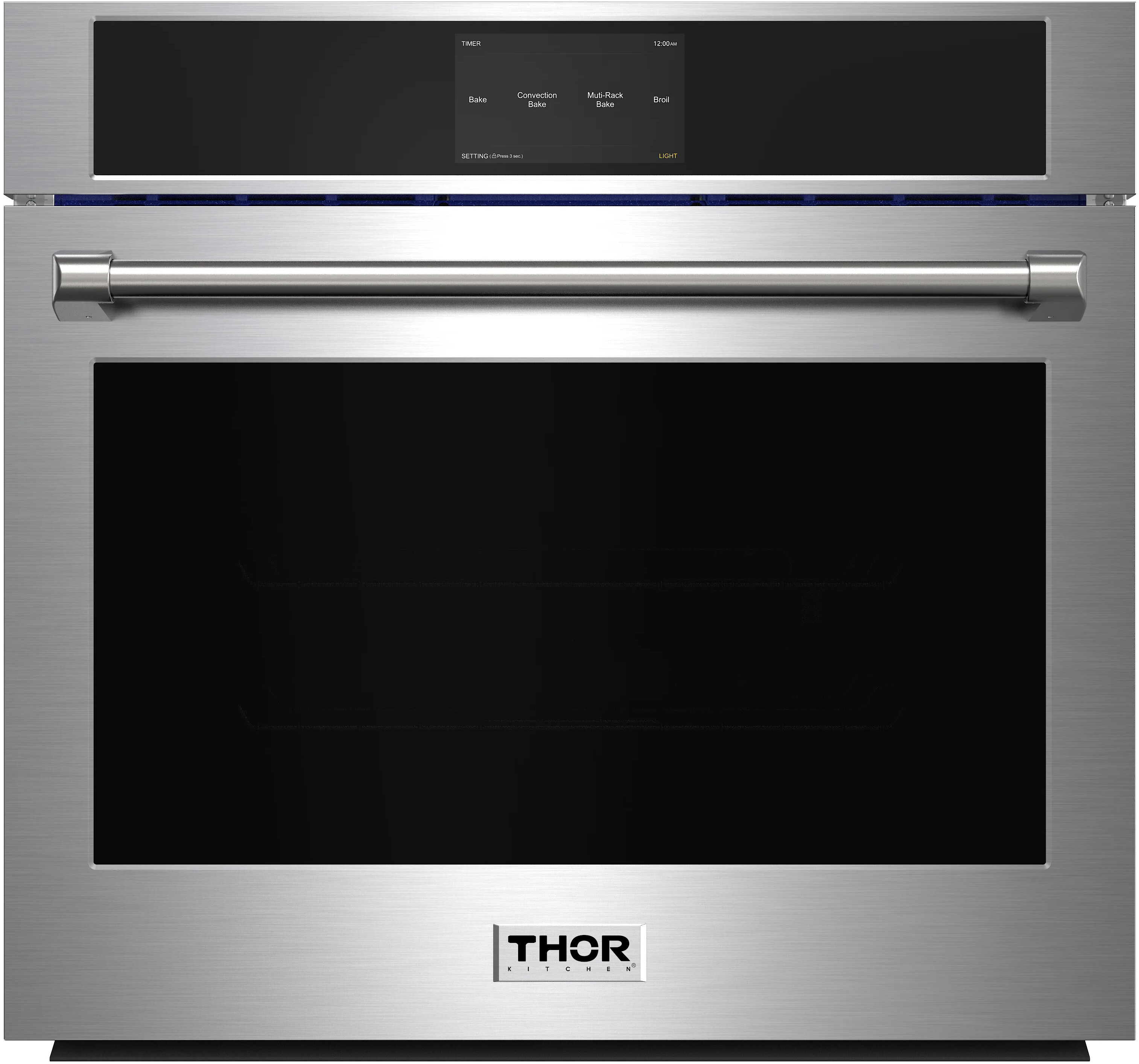 Thor Kitchen TEW30ES 30 inch Professional Electric Single Wall Oven with 4.8 cu. ft. Capacity, True Convection Fan, TFT-Screen Touch Control Panel and LuxGlide Telescopic Racks in Stainless Steel