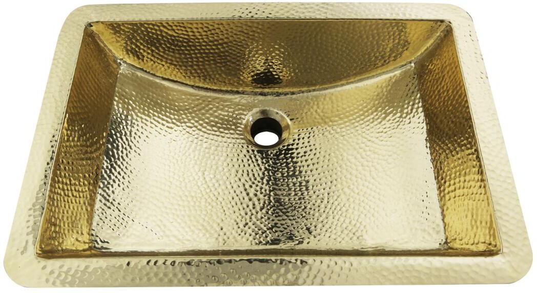 Nantucket Sinks Brightwork Home Collection Undermount Brass Rectangle Sink TRB1914OF