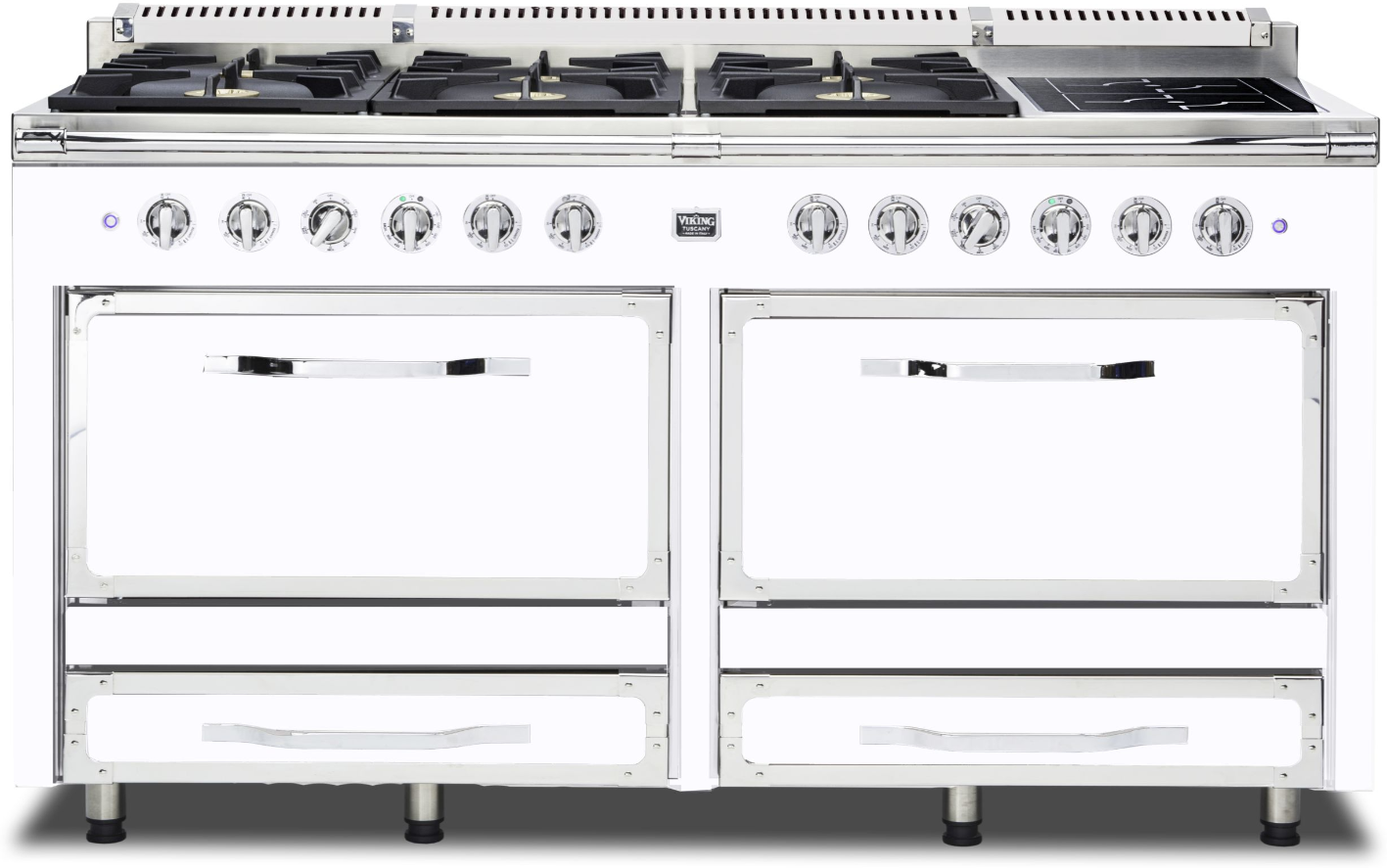 Tuscany 66"" Dual Fuel Natural Gas Range - Viking TVDR6616IWH