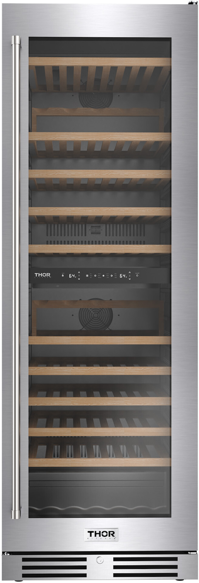 Thor Kitchen 24-Inch Freestanding Dual Zone Wine Cellar - Model Twc2470D, 115 Bottle Capacity, Dual-Zone Temperature Control, Unisex