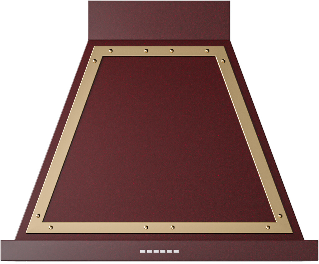 ILVE UANB30BUG Nostalgie II Noblesse 30 inch Range Hood with 600 CFM (Burgundy, Brass)