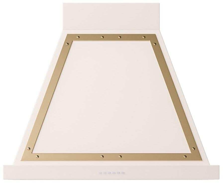 ILVE UANB30AWG Nostalgie II Noblesse 30 inch Range Hood with 600 CFM (Antique White, Brass)