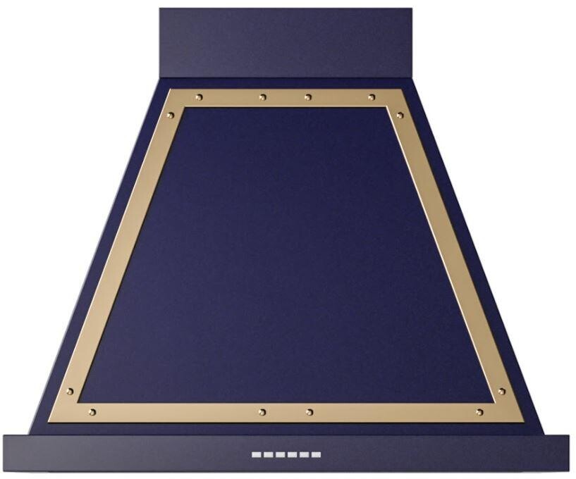 ILVE UANB30MBG Nostalgie II Noblesse 30 inch Range Hood with 600 CFM (Midnight Blue, Brass)