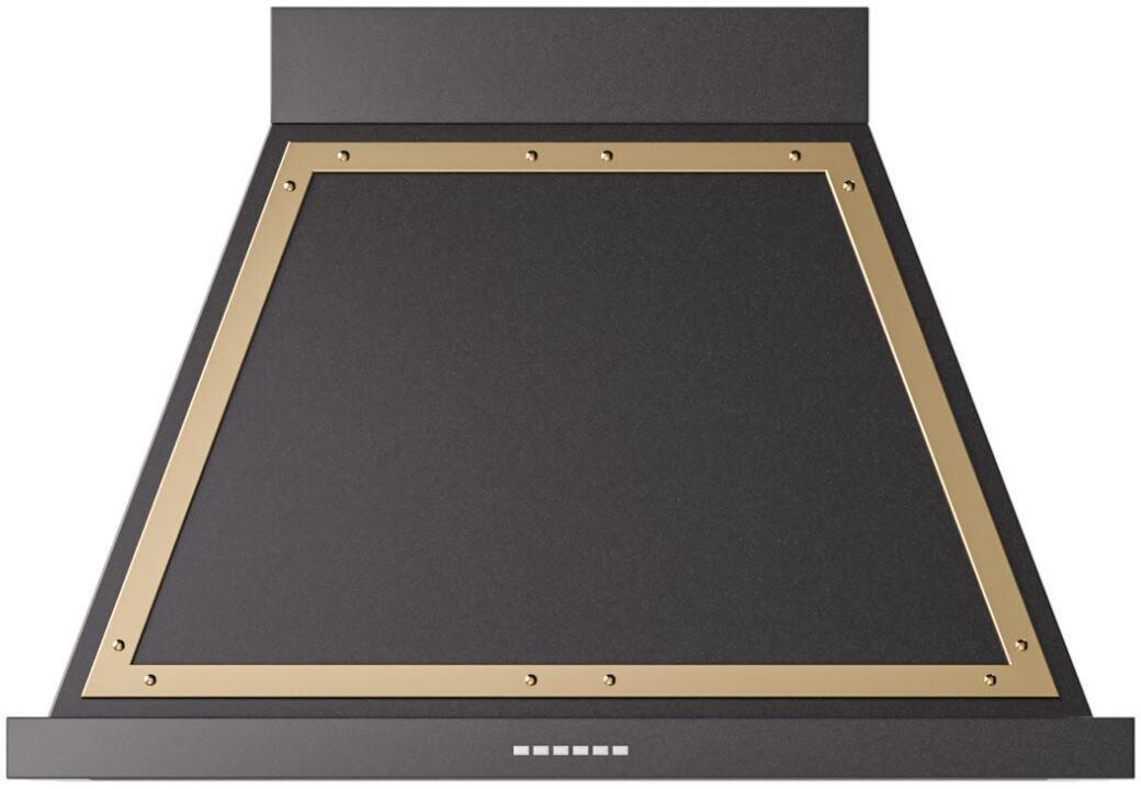 ILVE UANB36BKG Nostalgie II Noblesse 36 inch Range Hood (Glossy Black, Brass)