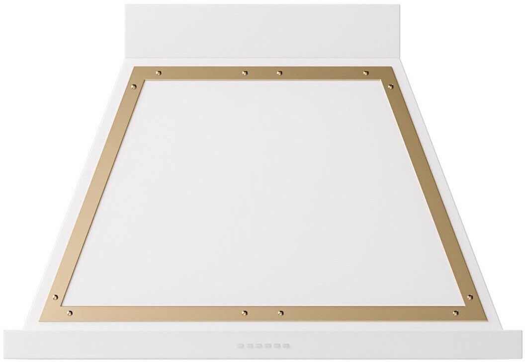ILVE UANB36WHG Nostalgie II Noblesse 36 inch Range Hood (White, Brass)