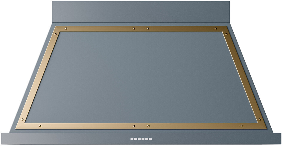 Ilve UANB48BGG 48 Inch Range Hood - 600 Cfm, 450 W, Stainless Steel, Blue Grey, Brass Finish