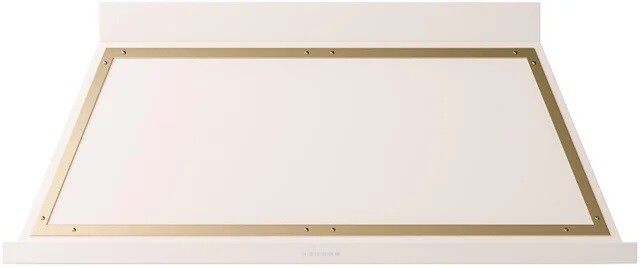ILVE UANB60AWG Nostalgie II Noblesse 60 inch Range Hood with 600 CFM (Antique White, Brass)