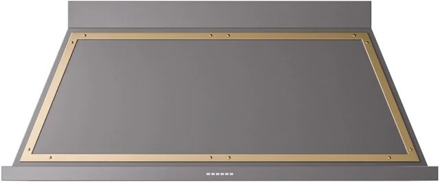 ILVE UANB60MGG Nostalgie II Noblesse 60 inch Range Hood with 600 CFM (Graphite Matte, Brass)