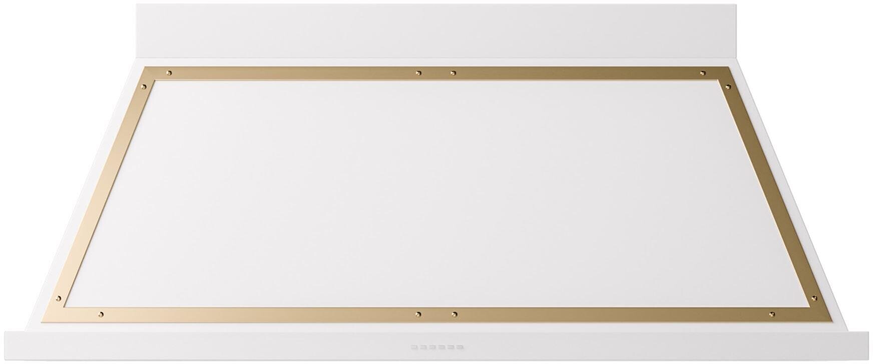 ILVE UANB60WHG Nostalgie II Noblesse 60 inch Range Hood with 600 CFM (White, Brass)