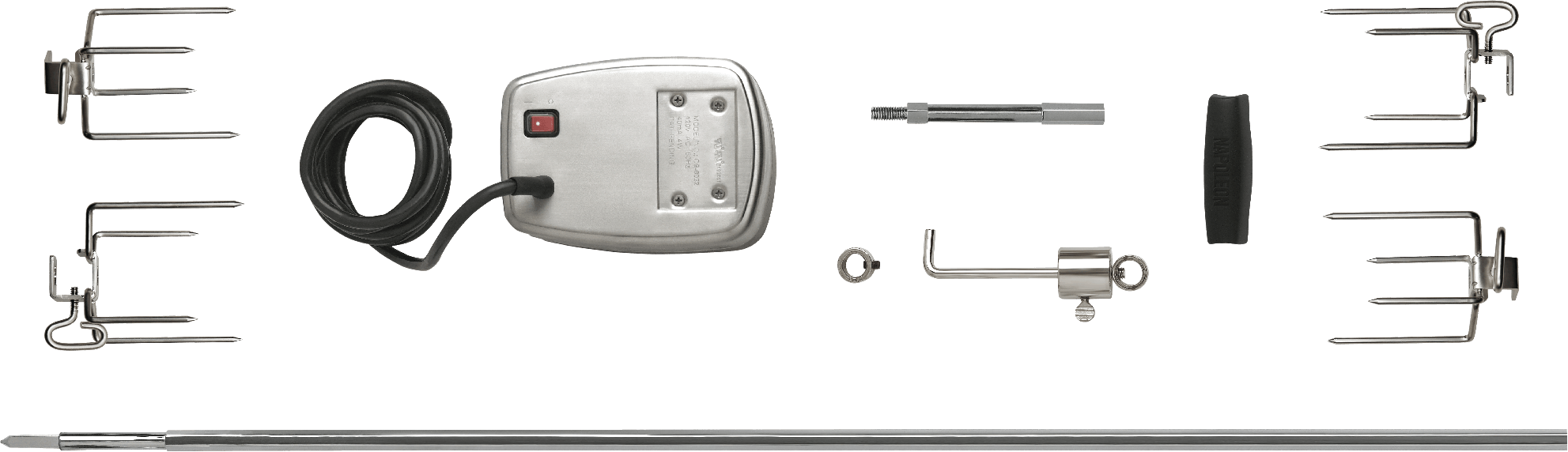 155474 Commercial Grade XL Rotisserie Grill Kit, Stainless Steel
