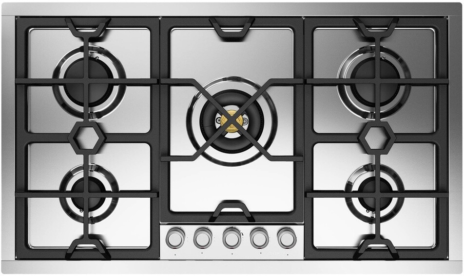 ILVE UHCPMT95SSLP Panoramagic 36 inch Built-In Gas Cooktop with 5 Burners, in Stainless Steel  (Liquid Propane, 5 Sealed Burners)