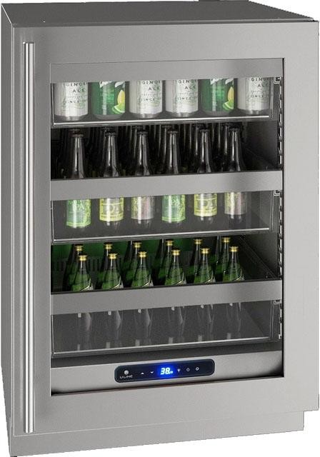 24 Inch 24"" Freestanding/Built In Undercounter Compact All-Refrigerator - U-Line UHRE524SG01A