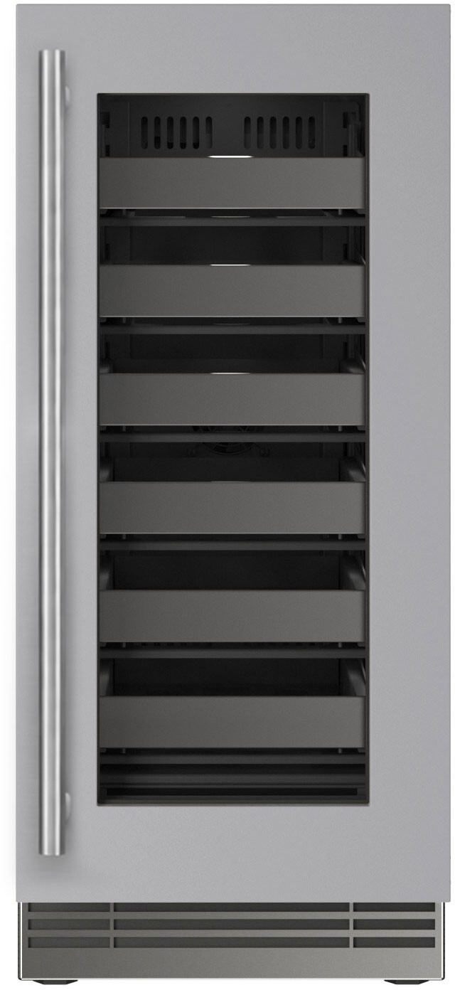U-Line URWC315SG01A Home Collection 15 inch Built-In Indoor/Outdoor Wine Cooler with 18 Bottle Capacity, Zero-Clearance Articulating Door Hinge and ENERGY STAR Certified (Stainless Steel Frame Glass)