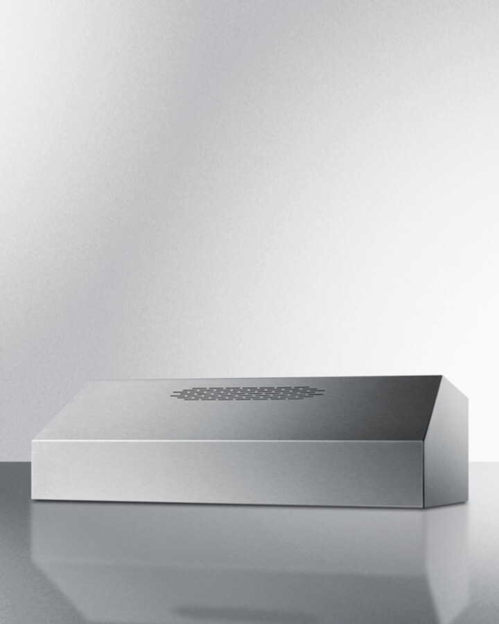 Summit Ultra Series ULT2836SS 36 inch Under-Cabinet Range Hood With 390 CFM Internal Blower, Variable Speed, Dual Halogen Lights, Convertible To Recirculating, In Stainless Steel
