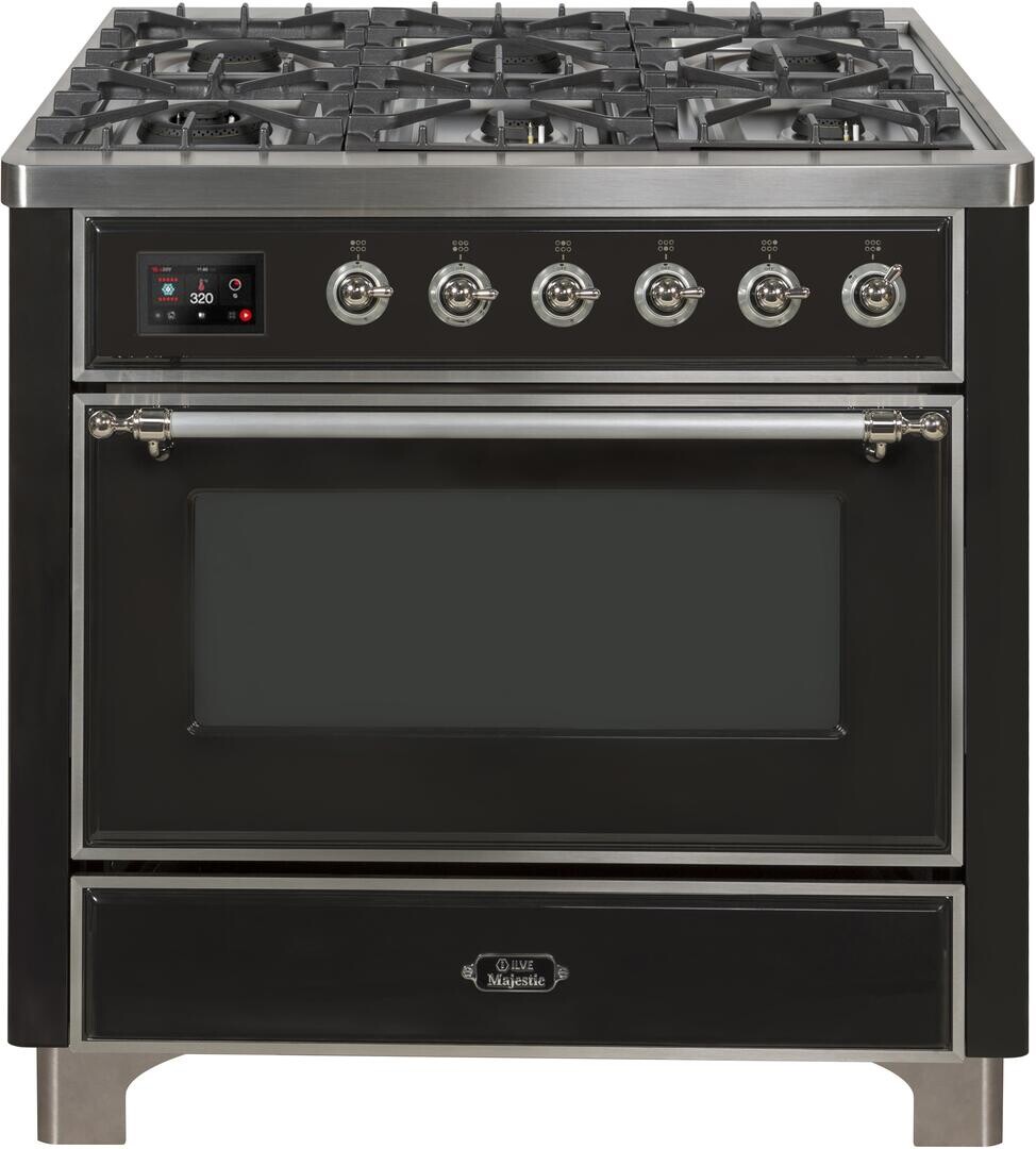 Majestic II 36"" Dual Fuel Liquid Propane Range - Ilve UM09FDNS3MGCLP