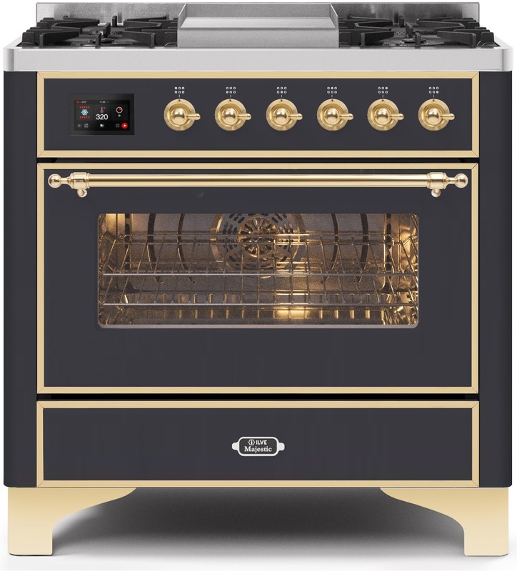 Majestic II 36"" Dual Fuel Natural Gas Range - Ilve UM09FDNS3MGG