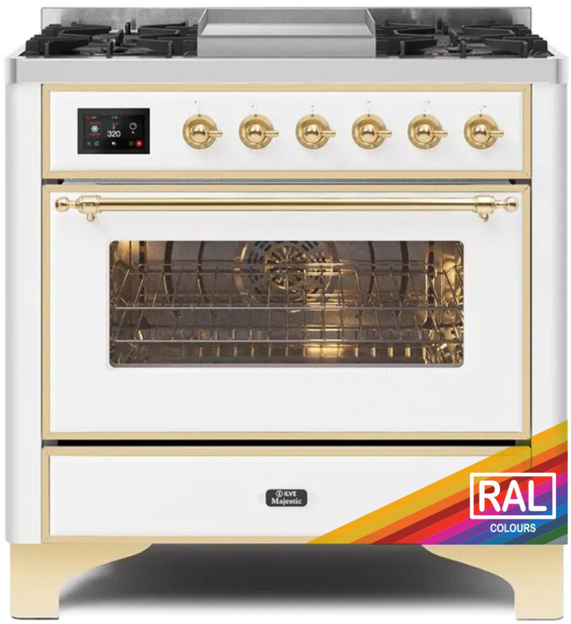 Majestic II 36"" Dual Fuel Natural Gas Range - Ilve UM09FDNS3RAG