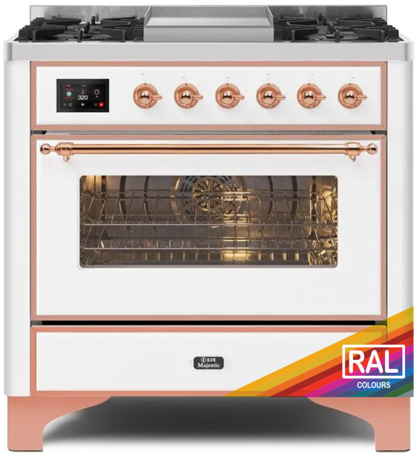 Majestic II 36"" Dual Fuel Natural Gas Range - Ilve UM09FDNS3RAP