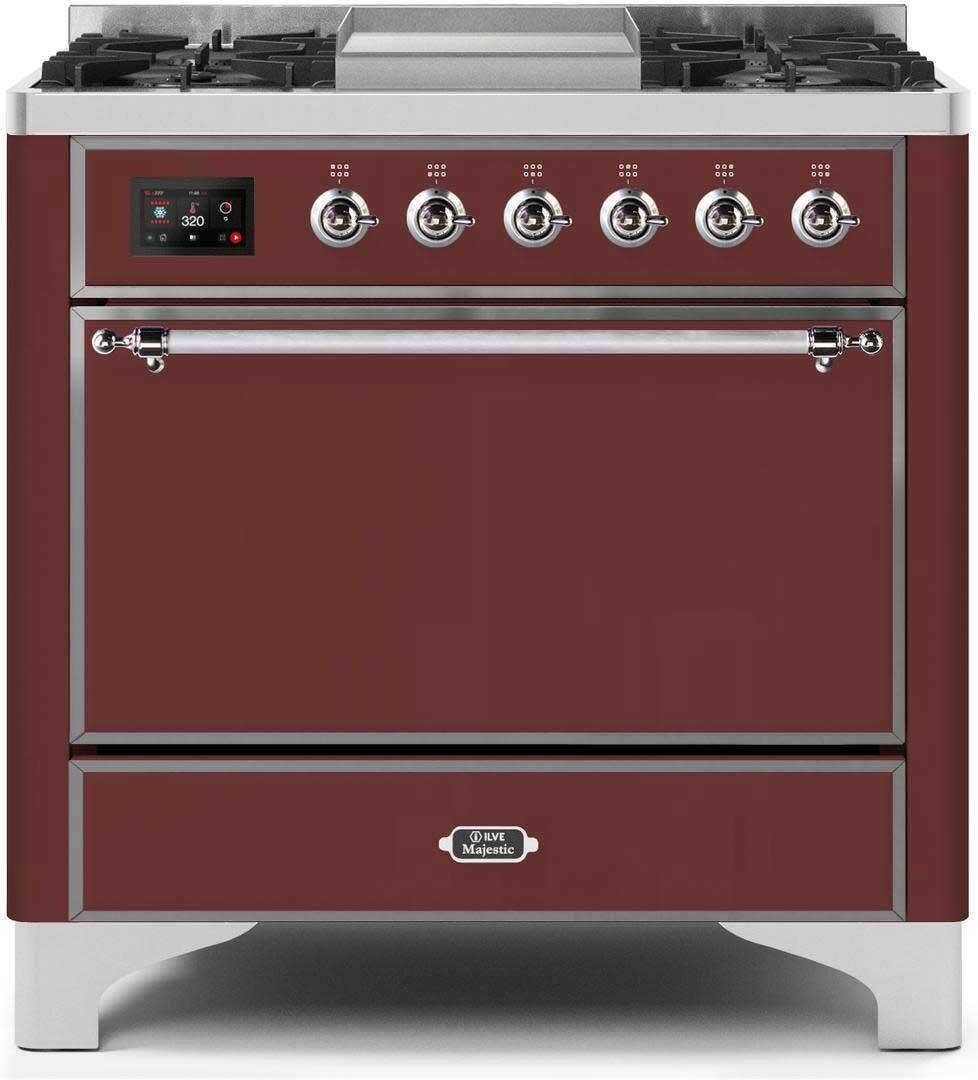 Majestic II 36"" Dual Fuel Liquid Propane Range - Ilve UM09FDQNS3BUCLP