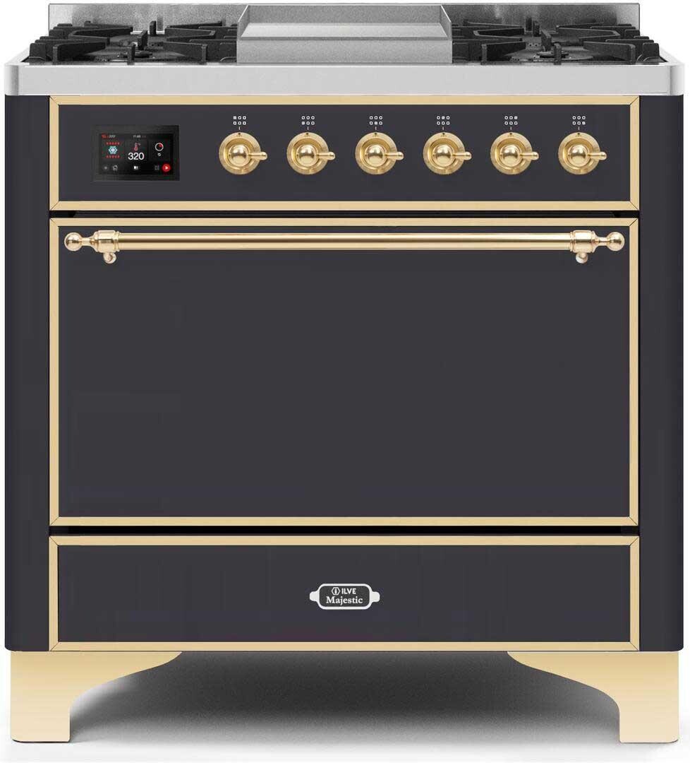 Majestic II 36"" Dual Fuel Liquid Propane Range - Ilve UM09FDQNS3MGGLP