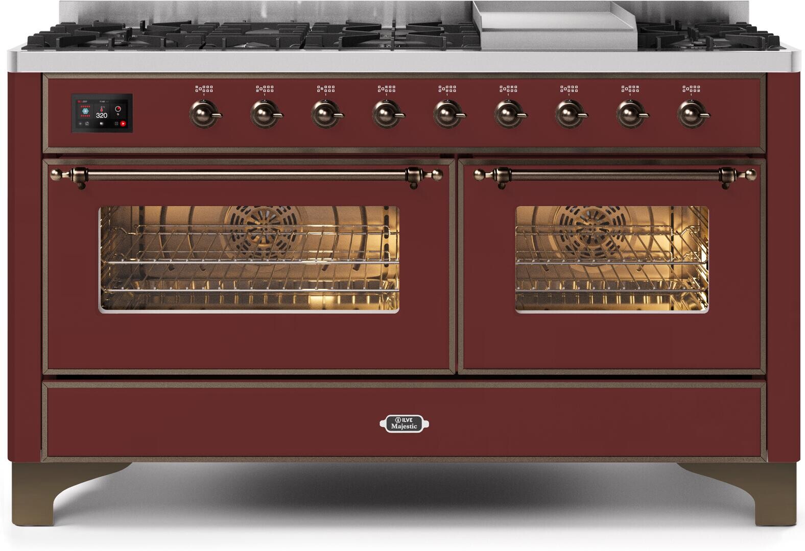 Majestic II 60"" Dual Fuel Natural Gas Range - Ilve UM15FDNS3BUB