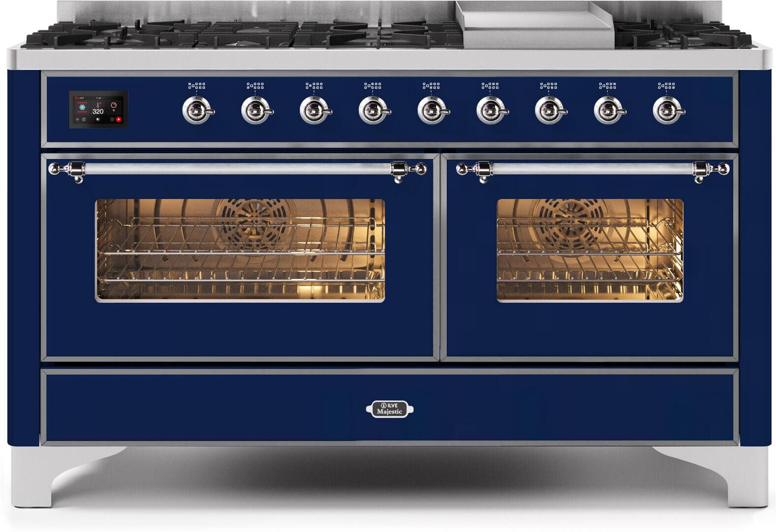 Majestic II 60"" Dual Fuel Natural Gas Range - Ilve UM15FDNS3MBC