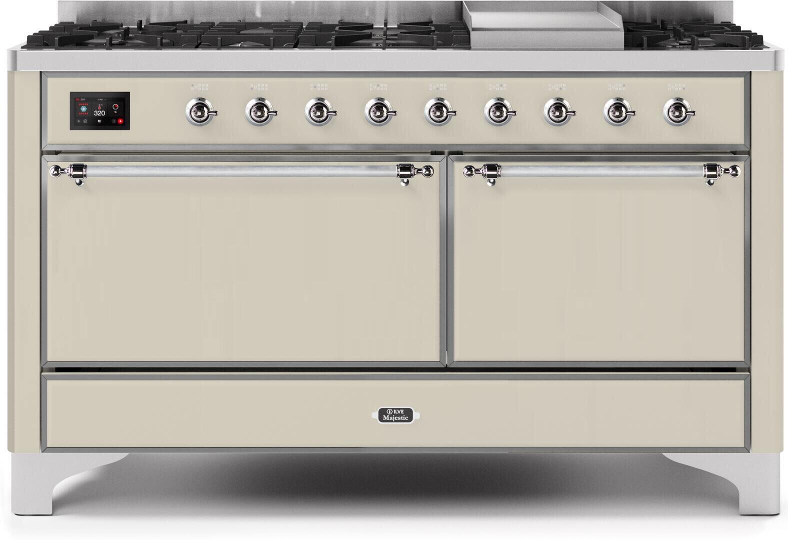 Majestic II 60"" Dual Fuel Natural Gas Range - Ilve UM15FDQNS3AWC