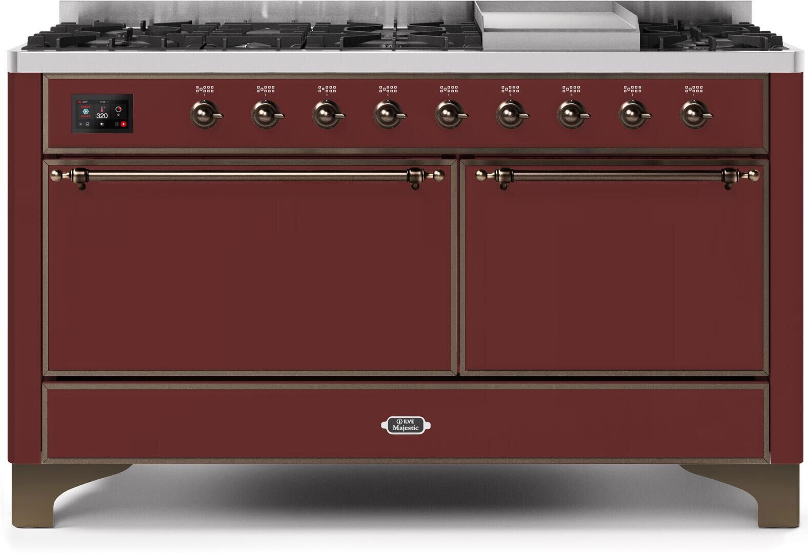 Majestic II 60"" Dual Fuel Natural Gas Range - Ilve UM15FDQNS3BUB