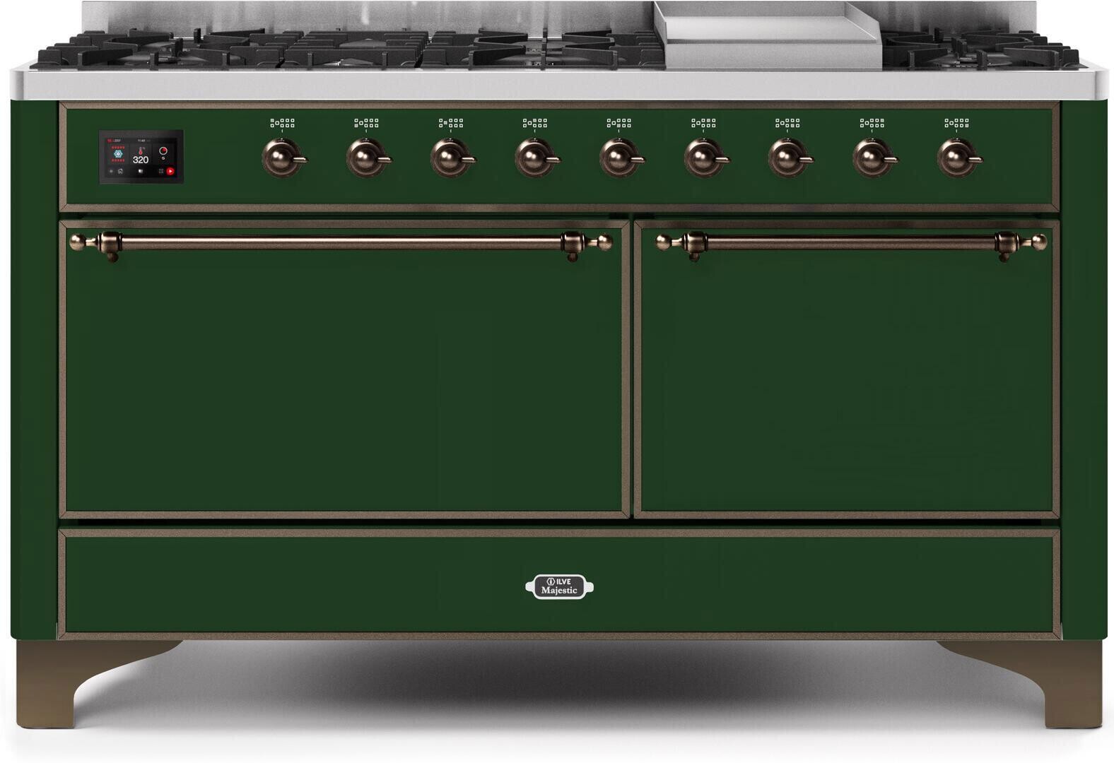 Majestic II 60"" Dual Fuel Natural Gas Range - Ilve UM15FDQNS3EGB