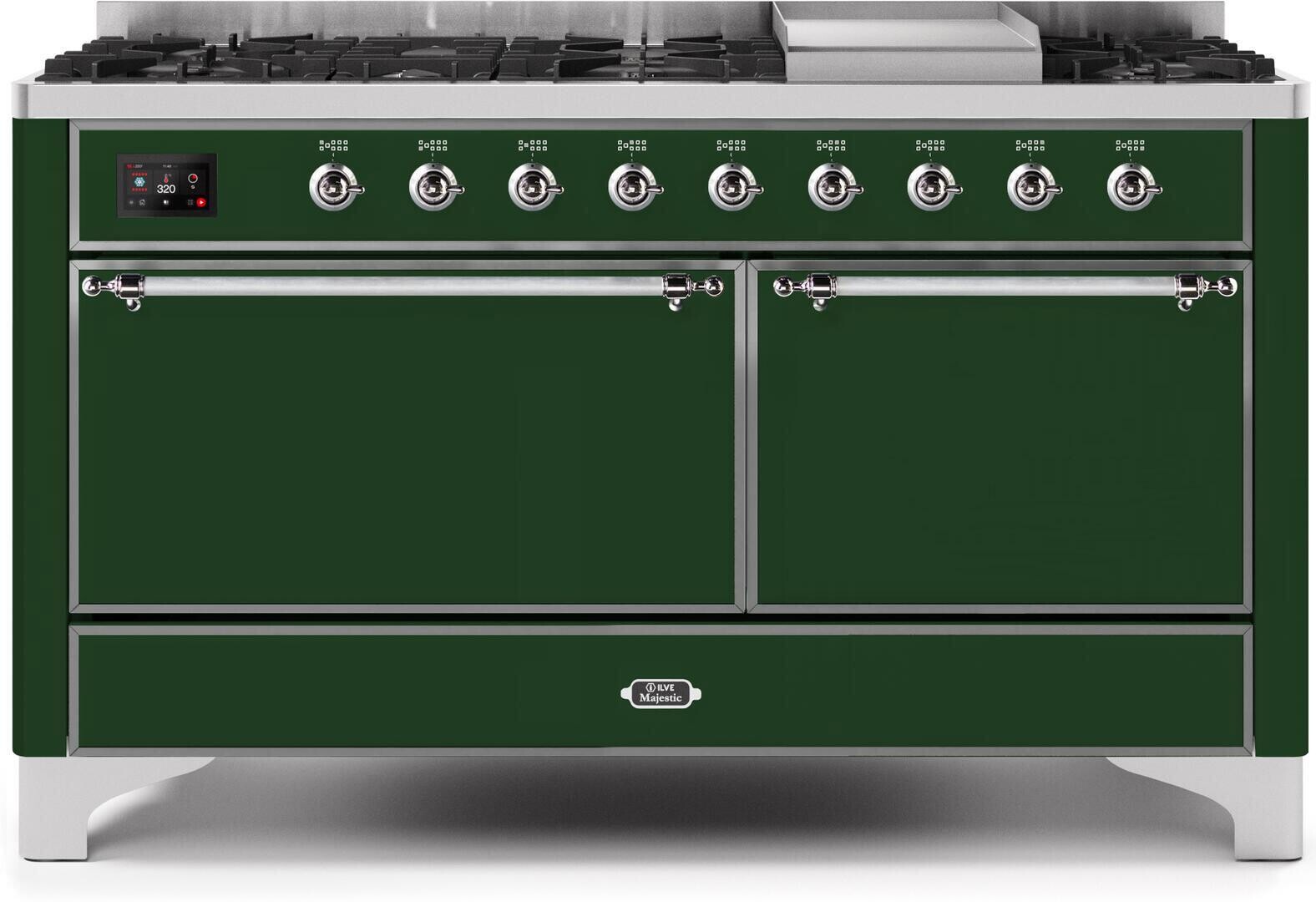 Majestic II 60"" Dual Fuel Natural Gas Range - Ilve UM15FDQNS3EGC