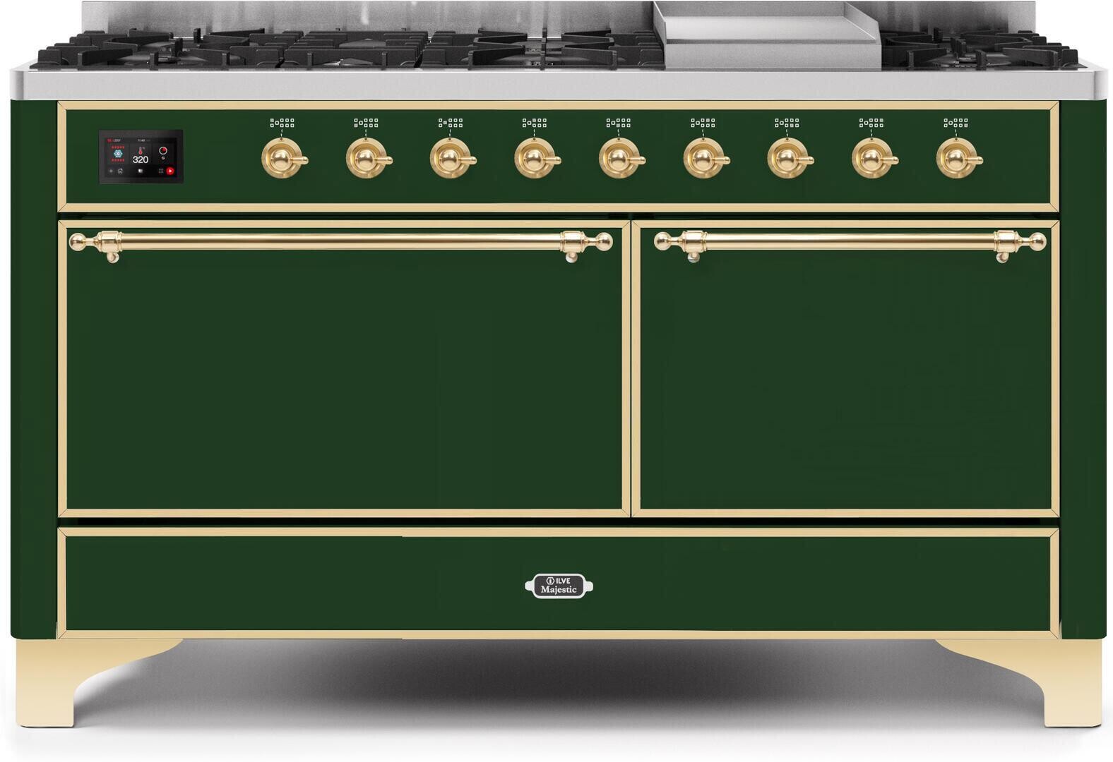 Majestic II 60"" Dual Fuel Natural Gas Range - Ilve UM15FDQNS3EGG