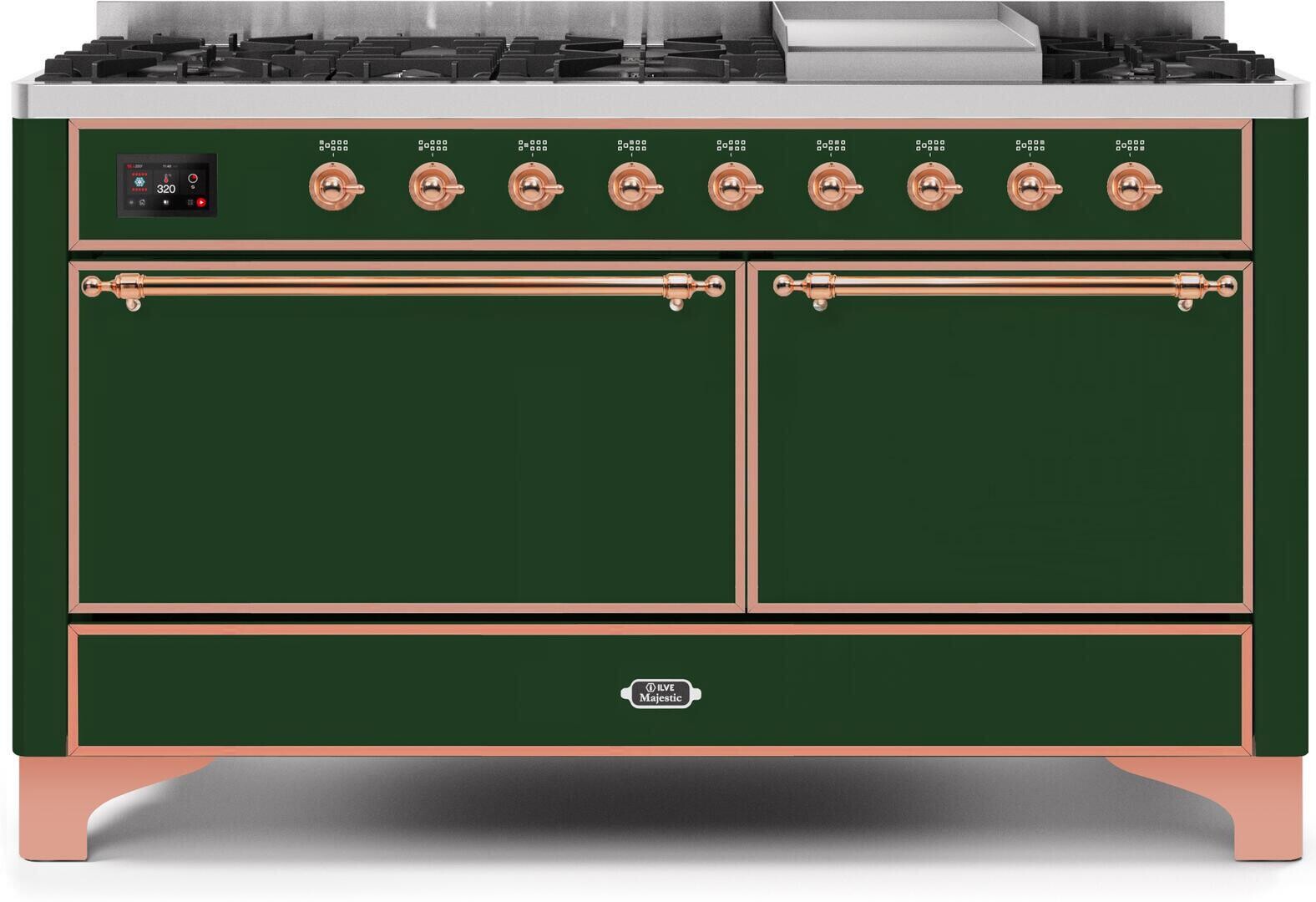 Majestic II 60"" Dual Fuel Natural Gas Range - Ilve UM15FDQNS3EGP