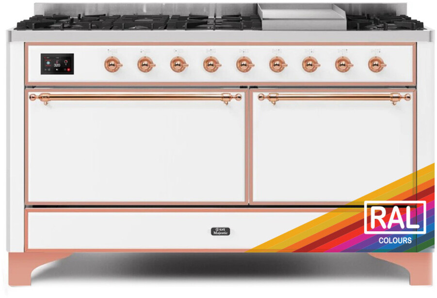 Majestic II 60"" Dual Fuel Natural Gas Range - Ilve UM15FDQNS3RAP