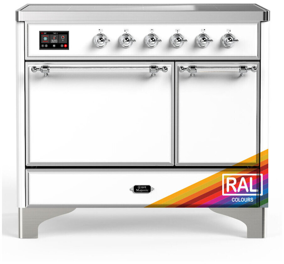ILVE UMDIB40QNR3RAC Majestic III 40 inch Induction Range with 6 Elements, 3.82 cu. ft. Total Oven Capacity (Solid Door, RAL, Chrome)