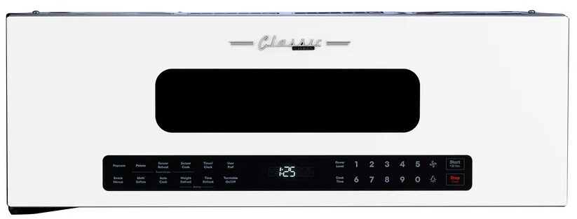 Unique Appliances UNQ30CROTRW Classic Retro 30 inch Low Profile Over-the-Range-Microwave with 1.2 cu. ft. Capacity, 1000 Watts Cooking Power and 400 CFM (Marshmallow White)