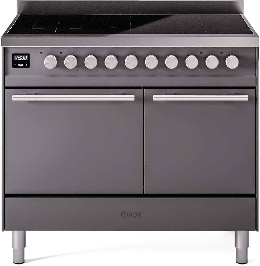 ILVE UPDI406QMPMG Professional Plus II 40 inch Induction Range, 4.3 cu. ft. Total Dual Oven Capacity (Solid Door, Graphite Matte)