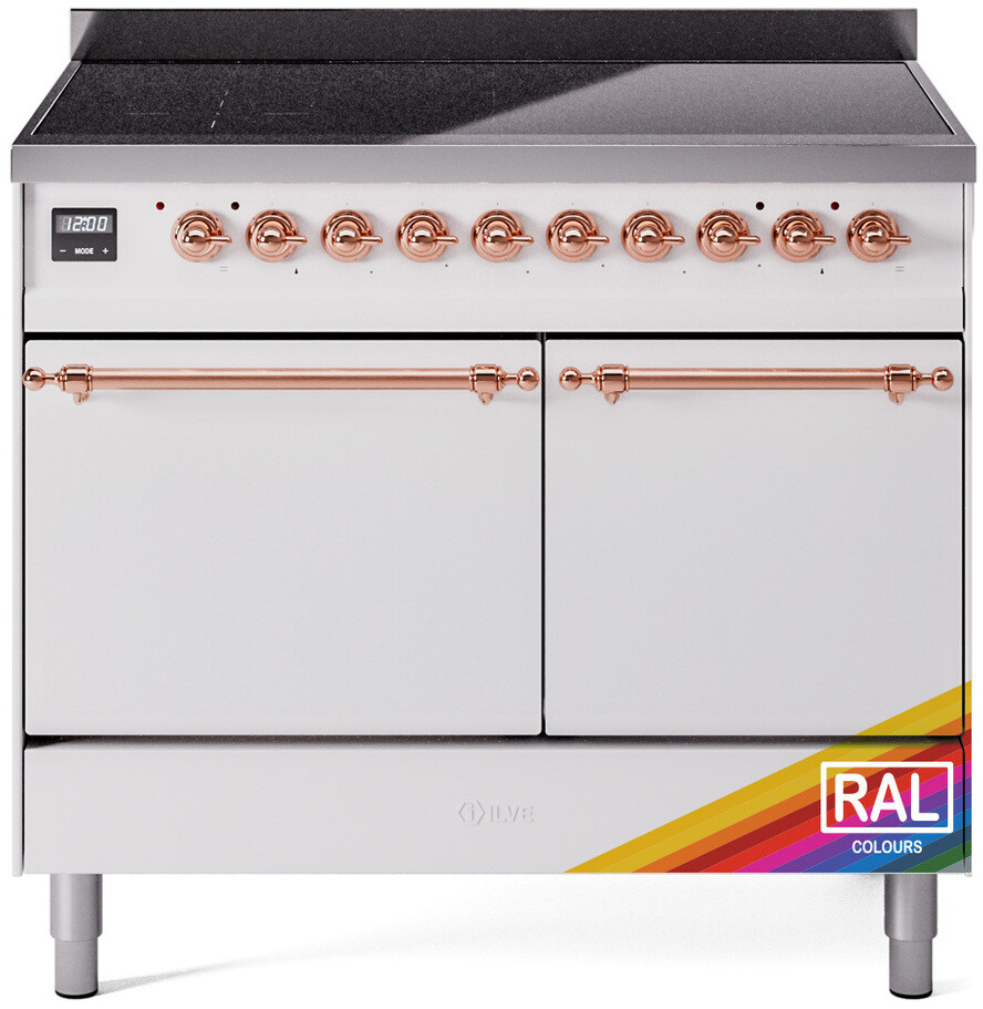 ILVE UPDI406QNMPRAP Nostalgie II 40 inch Induction Range with 6 Elements, 4.3 cu. ft. Total Dual Oven Capacity (Solid Door, RAL, Copper)