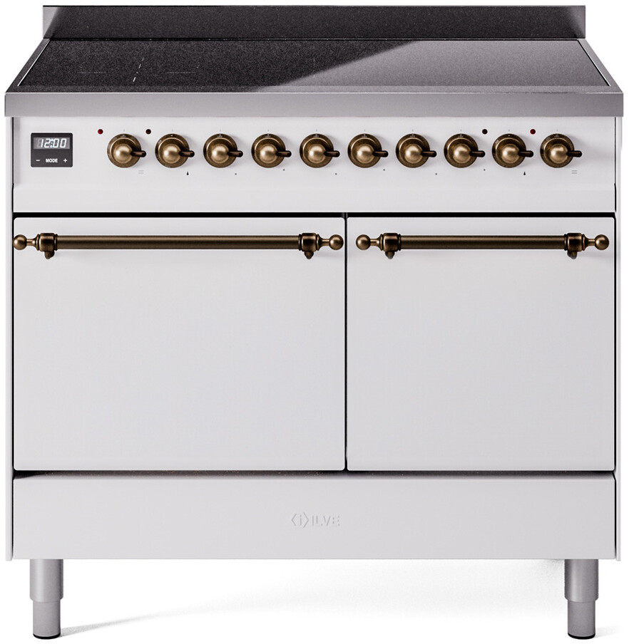 Ilve UPDI406QNMPSSP 40 Inch Electric Freestanding Range In Stainless Steel With Copper Trim - Induction, Residual Heat Indicator, Triple Glass Cool
