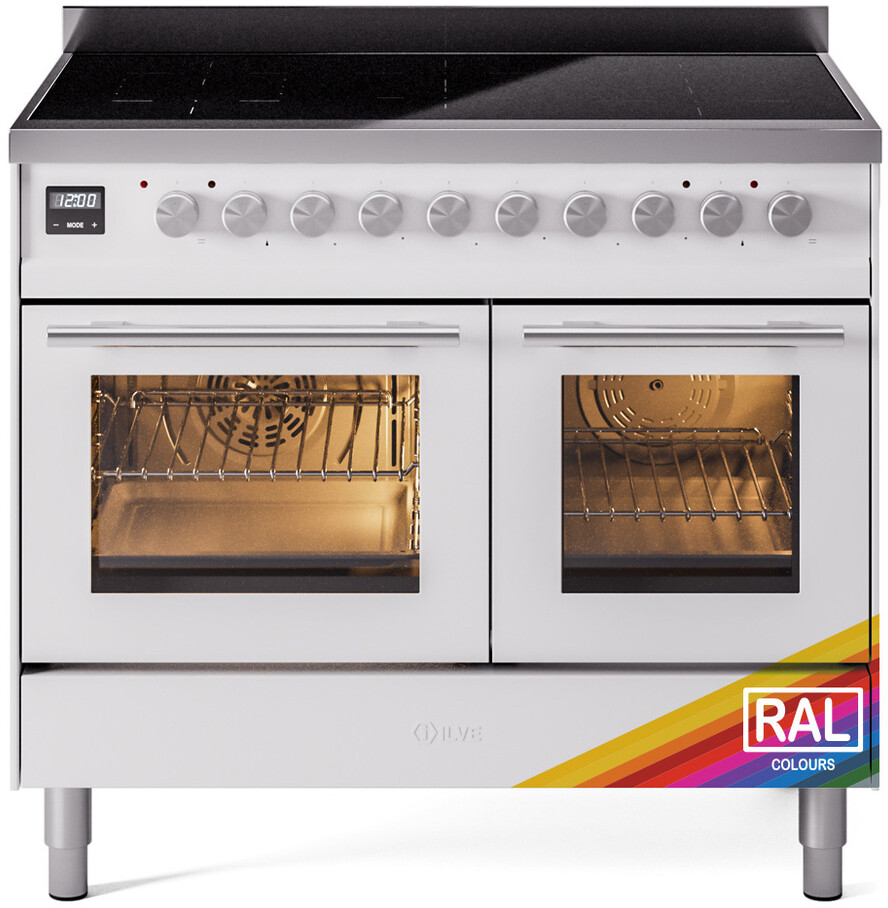 ILVE UPDI406WMPRA Professional Plus II 40 inch Induction Range, 4.3 cu. ft. Total Dual Oven Capacity (Triple Glass Door, RAL)