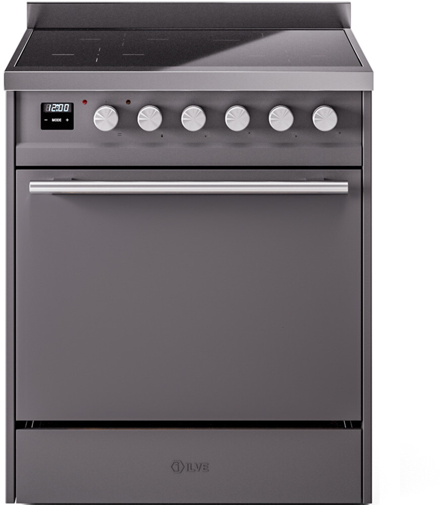 Ilve UPI304QMPMG 30 Inch Electric Freestanding Range - Matte Graphite Finish, Induction Cooking, Residual Heat Indicator
