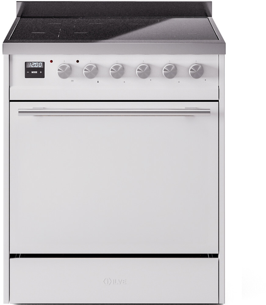 ILVE UPI304QMPWH Professional Plus II 30 inch Induction Range, 4 cu. ft. Oven Capacity (Solid Door, White)