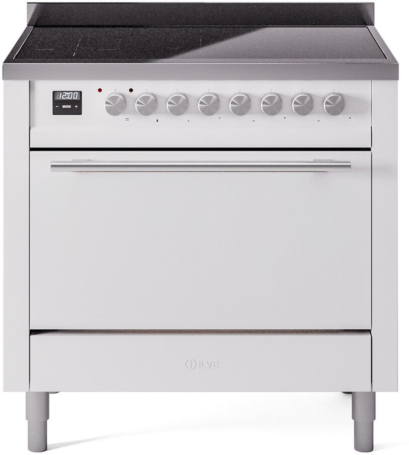 ILVE UPI366QMPWH Professional Plus II 36 inch Induction Range, 3.5 cu. ft. Oven Capacity (Solid Door, White)