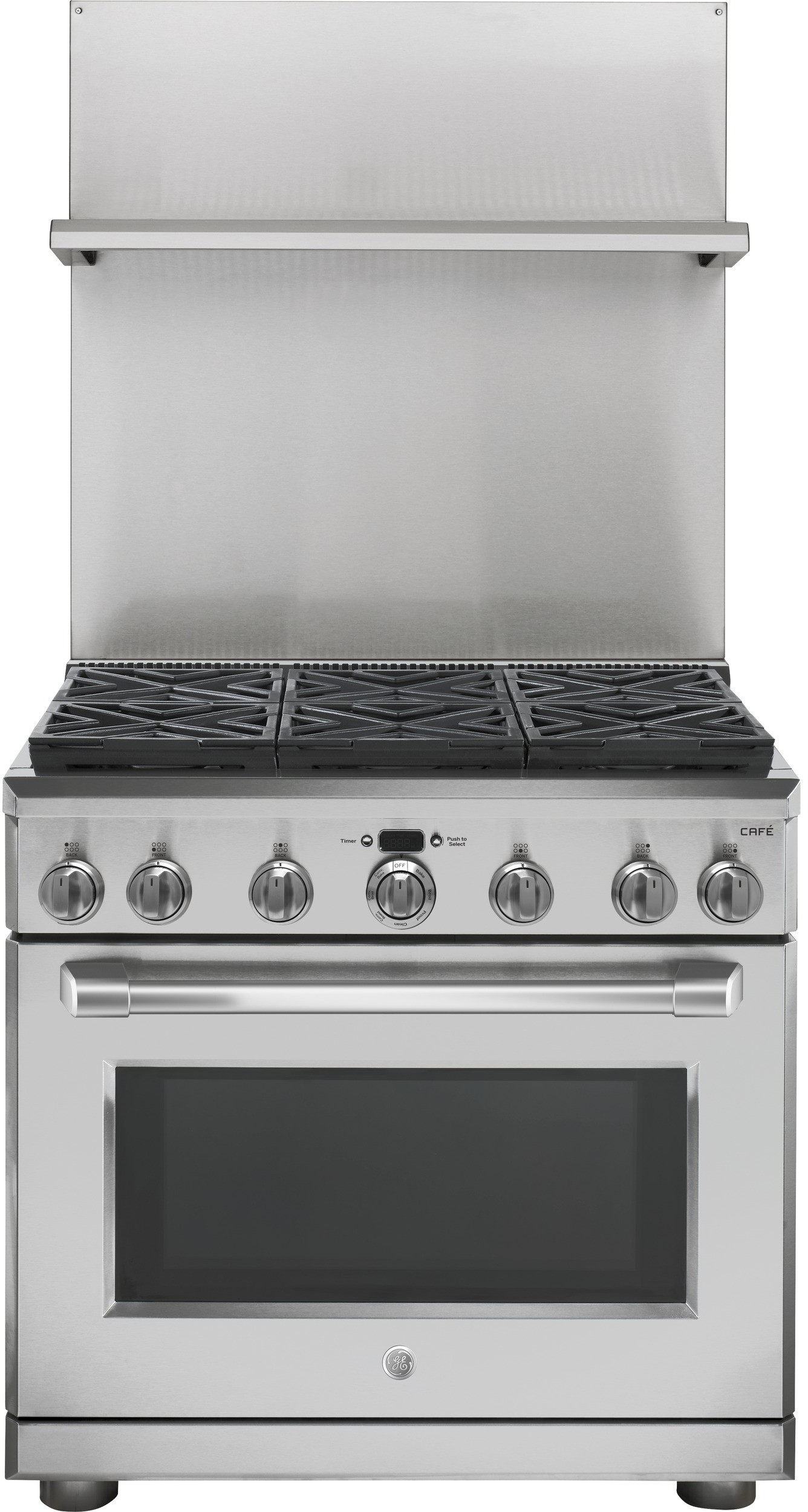 GE UXADJB36PSS 36 inch Professional 30 inch -36 inch Adjustable Height Backsplash with Shelf