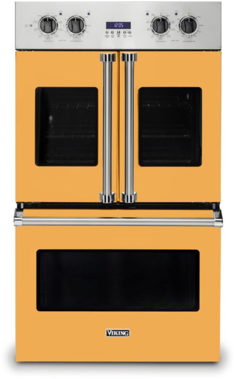 Viking VDOF7301DA 7 Series 30 inch French-Door Double Electric Thermal Convection Oven with 9.4 cu. ft. Total Capacity (Daffodil)