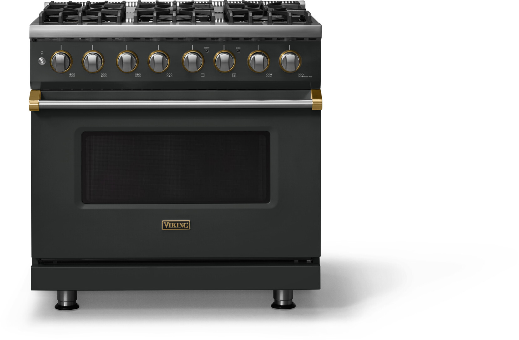 Viking VDR53646BANBBLP 5-Series 36 inch Freestanding Dual Fuel Range with 6 Burners, 5.6 cu. ft. Oven Capacity, VSH Pro Sealed Burner System and Self-Cleaning (Antique Bronze, Brushed Brass, Liquid Propane)