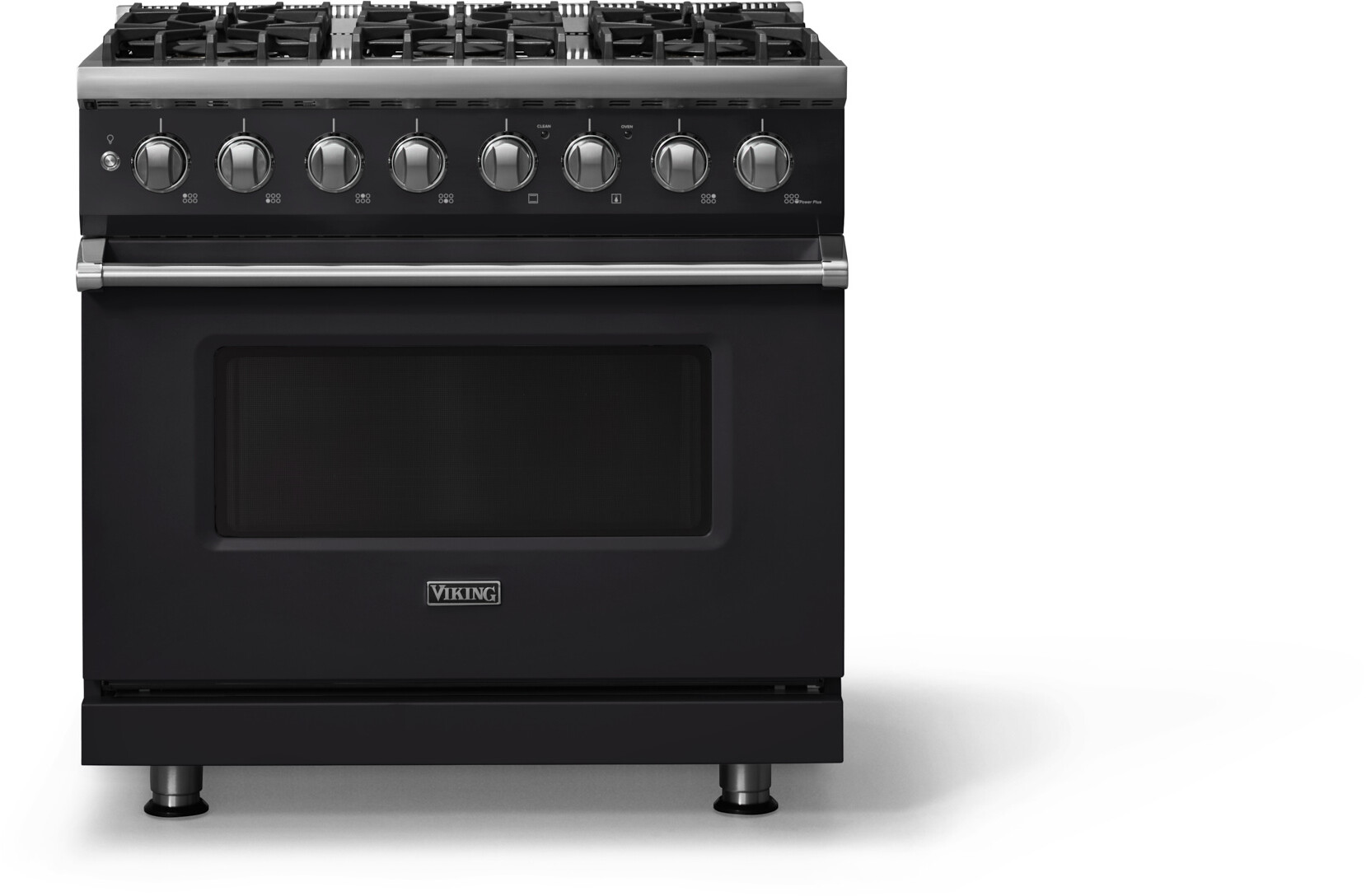 Viking VDR53646BONLP 5-Series 36 inch Freestanding Dual Fuel Range with 6 Burners, 5.6 cu. ft. Oven Capacity, VSH Pro Sealed Burner System and Self-Cleaning (Onyx, Polished Chrome, Liquid Propane)