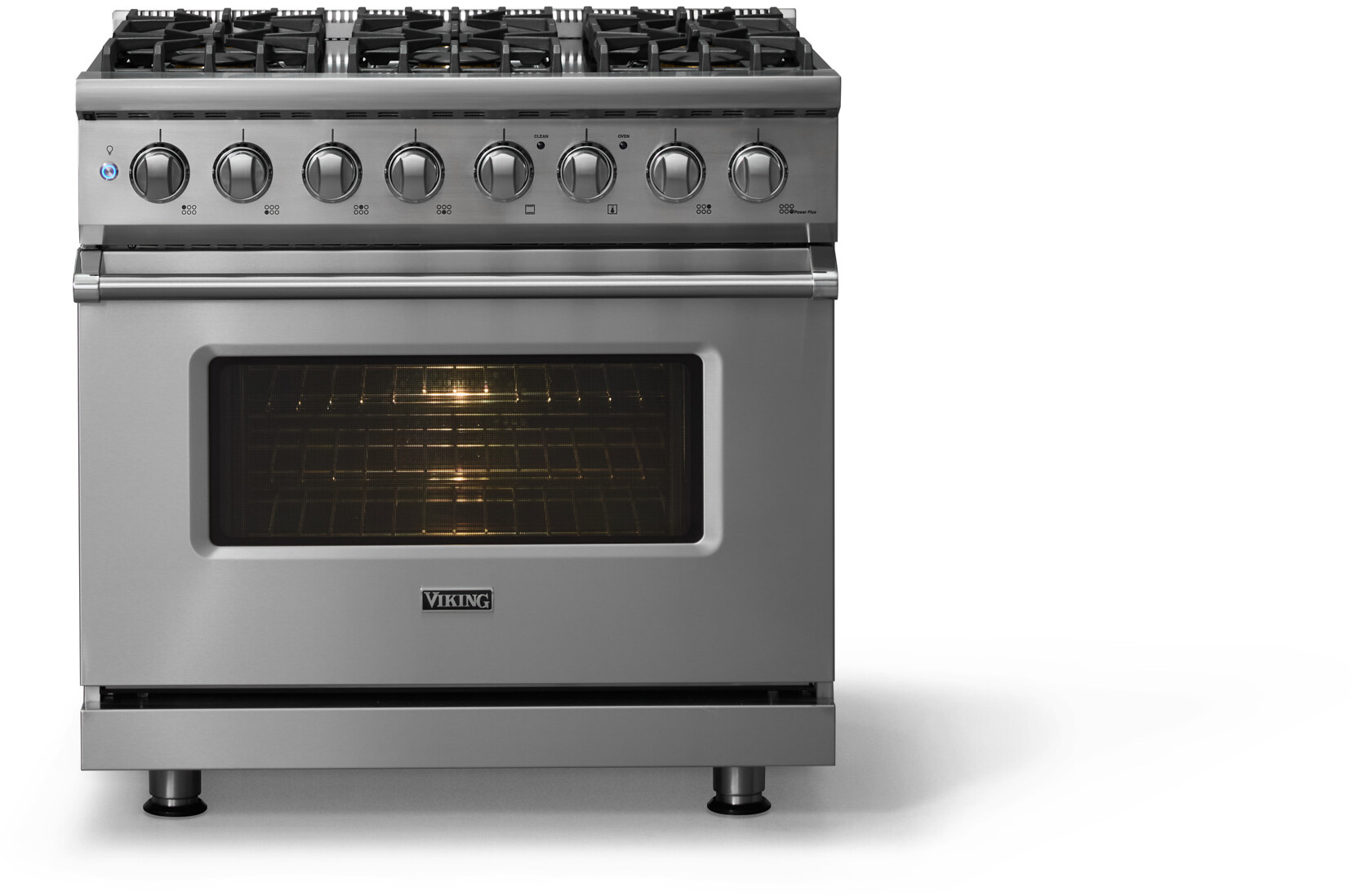 Viking VDR53646BSSLP 5-Series 36 inch Freestanding Dual Fuel Range with 6 Burners, 5.6 cu. ft. Oven Capacity, VSH Pro Sealed Burner System and Self-Cleaning (Stainless Steel, Polished Chrome, Liquid Propane)