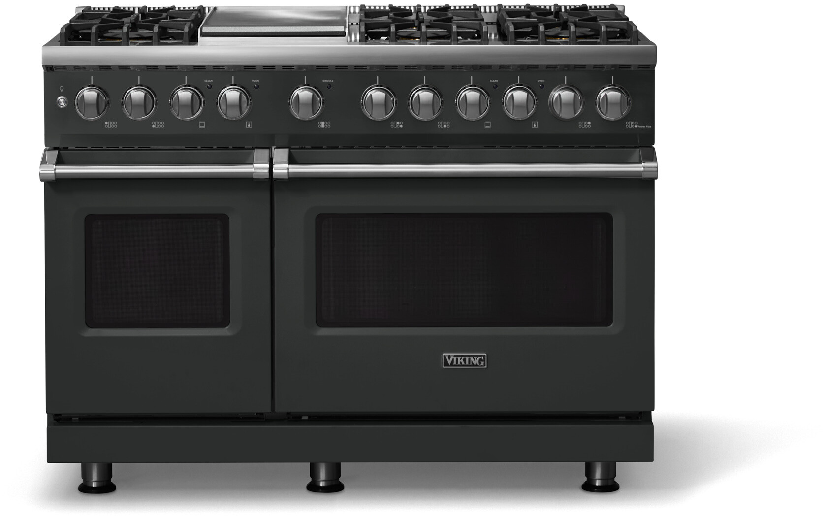 Viking VDR54846GANLP 5-Series 48 inch Freestanding Dual Fuel Range with 6 Burners, Griddle, 7.3 cu. ft. Oven Capacity, VSH Pro Sealed Burner System and Self-Cleaning (Antique Bronze, Polished Chrome, Liquid Propane)